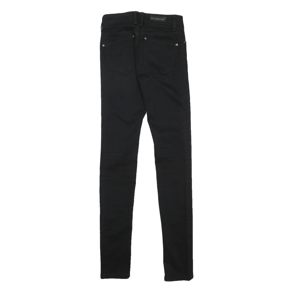BURBERRY Womens Jeans Black Slim Skinny Denim W26 L32 Stylish Zip Closure