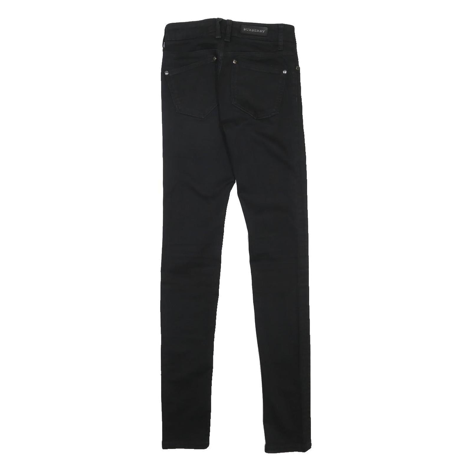 BURBERRY Womens Jeans Black Slim Skinny Denim W26 L32 Stylish Zip Closure