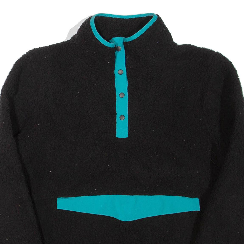 FILA Womens Fleece Black Button Neck XL