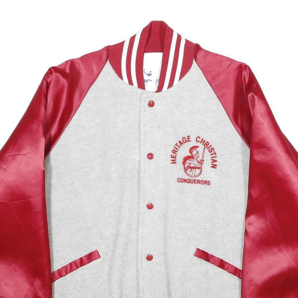 WINDLESS Mens Red & White Heritage Christian Conquerors Button Jacket L