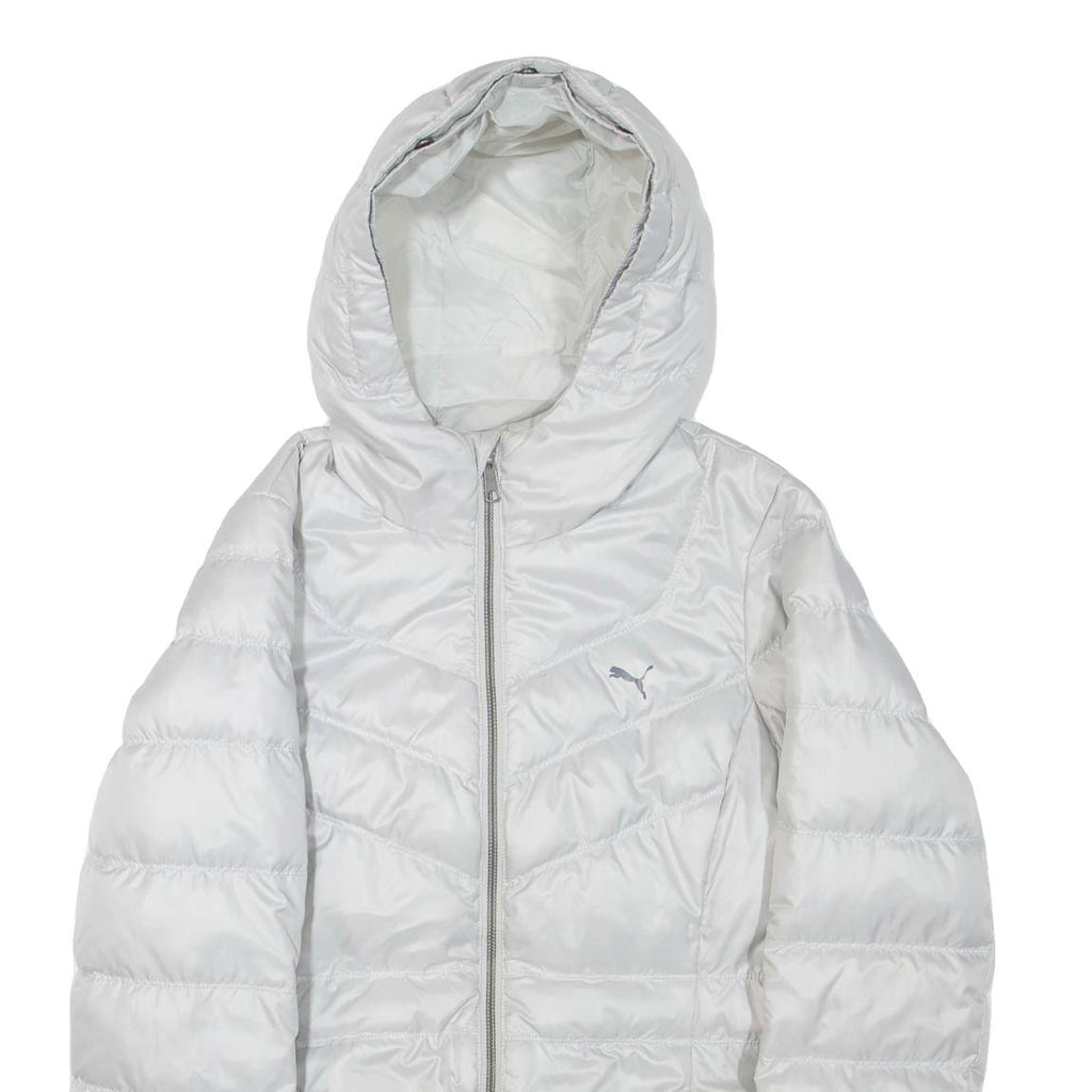 PUMA Womens Puffer Jacket Grey Hooded UK 12