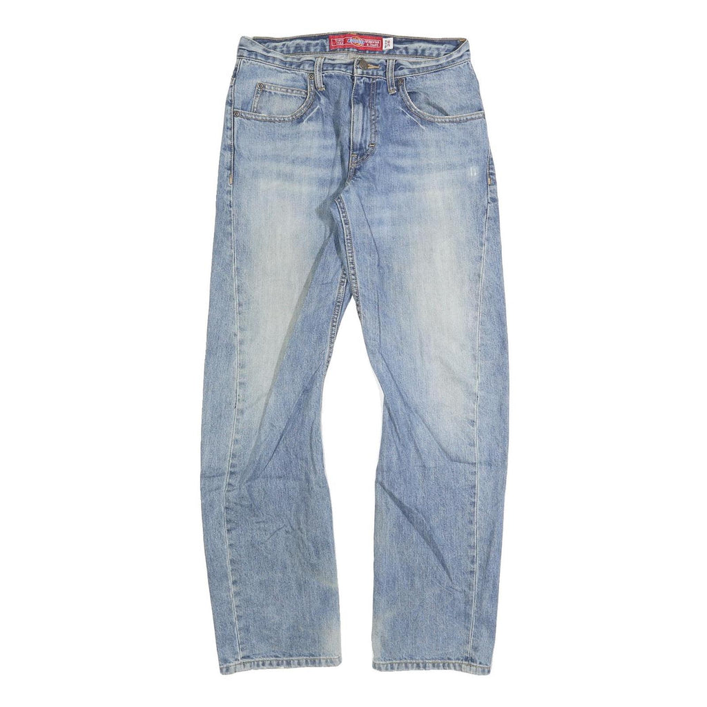 DICKIES Mens Regular Fit Straight Leg Denim Light Blue Cotton Blend Jeans W28
