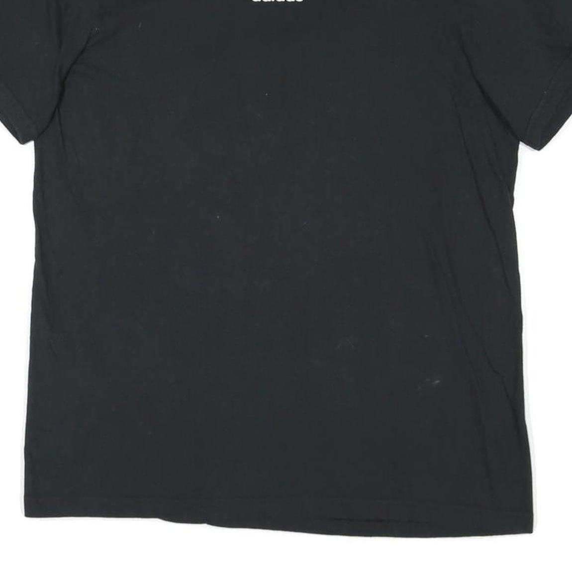 ADIDAS Mens Black T-Shirt M Short Sleeve Crew Neck Logo Graphic Plain