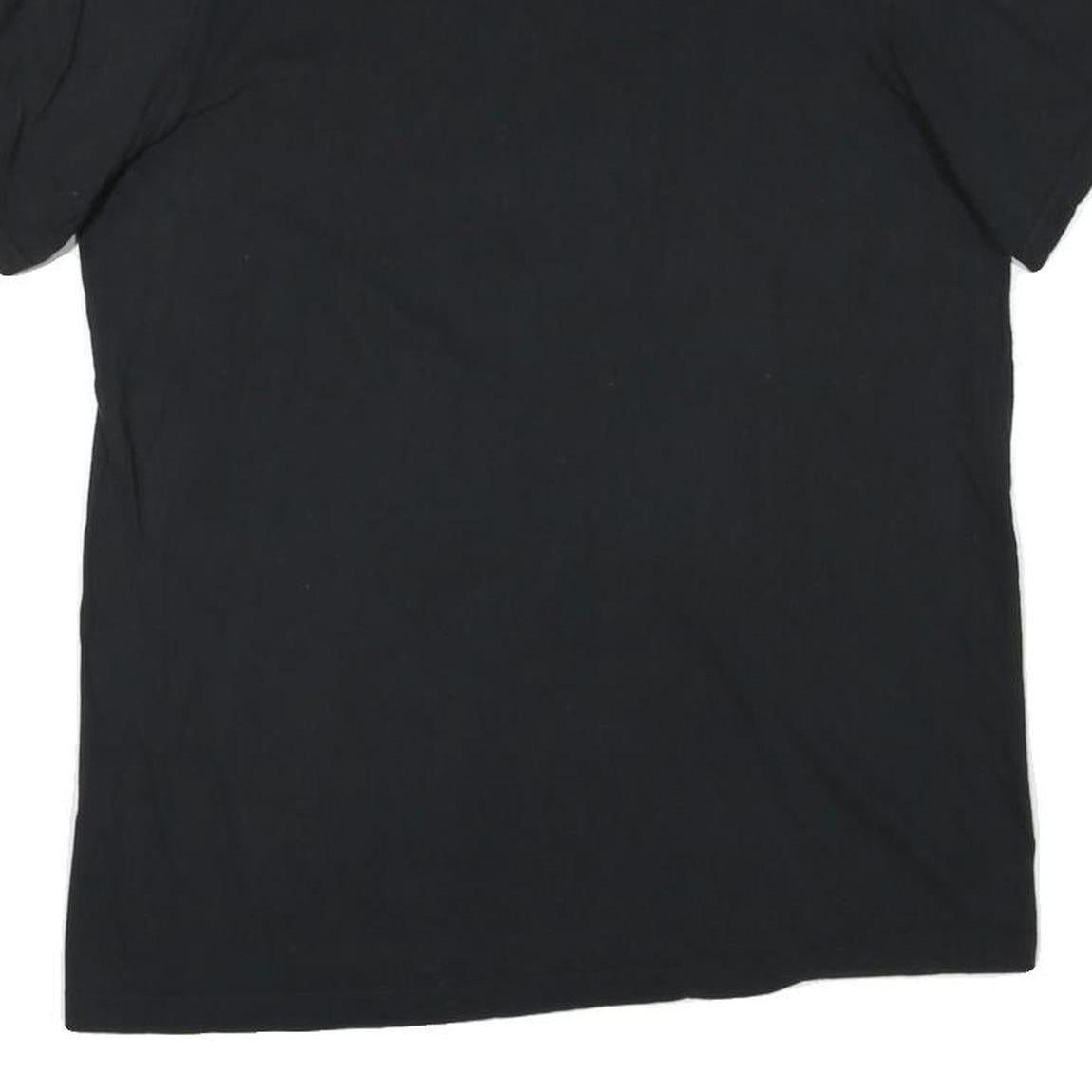 ADIDAS Mens Black T-Shirt M Short Sleeve Crew Neck Logo Graphic Plain