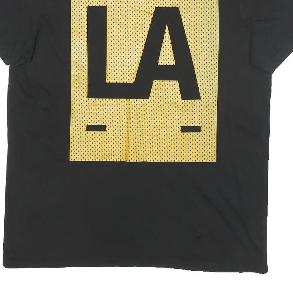 GUESS Mens Black LA Graphic T-Shirt M Short Sleeve Crew Neck Cotton Blend