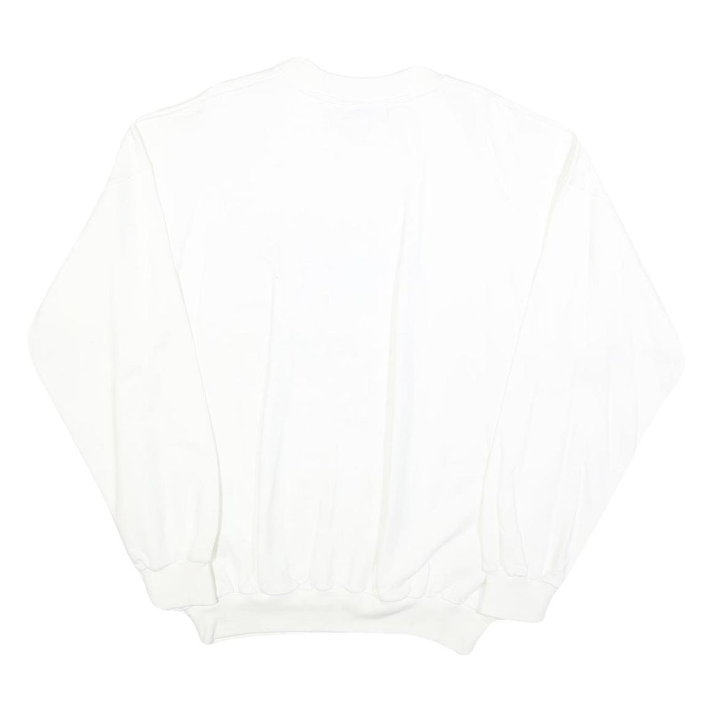 EXPRESS WEAR Mens White Freestyle Graphic Crew Neck M Cotton Blend Sweatshirt