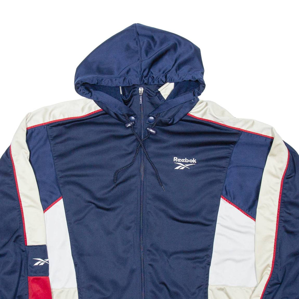 REEBOK Mens Blue Hoodie Full Zip M