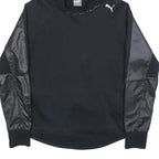 PUMA Womens Black Hoodie UK 14 Cotton Blend Pullover Sportswear Sweatshirt