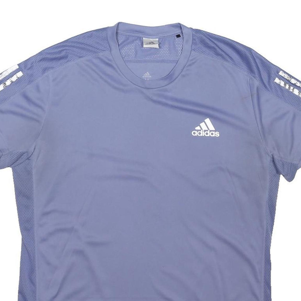 ADIDAS Mens Blue Polyester Blend Graphic T-Shirt M Short Sleeve Crew Neck