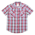 LEVI'S Mens Blue & Red Check Shirt S Short Sleeve Button Casual Cotton Blend