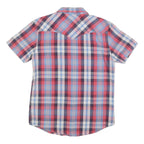 LEVI'S Mens Blue & Red Check Shirt S Short Sleeve Button Casual Cotton Blend