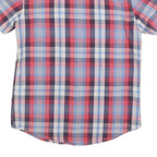 LEVI'S Mens Blue & Red Check Shirt S Short Sleeve Button Casual Cotton Blend