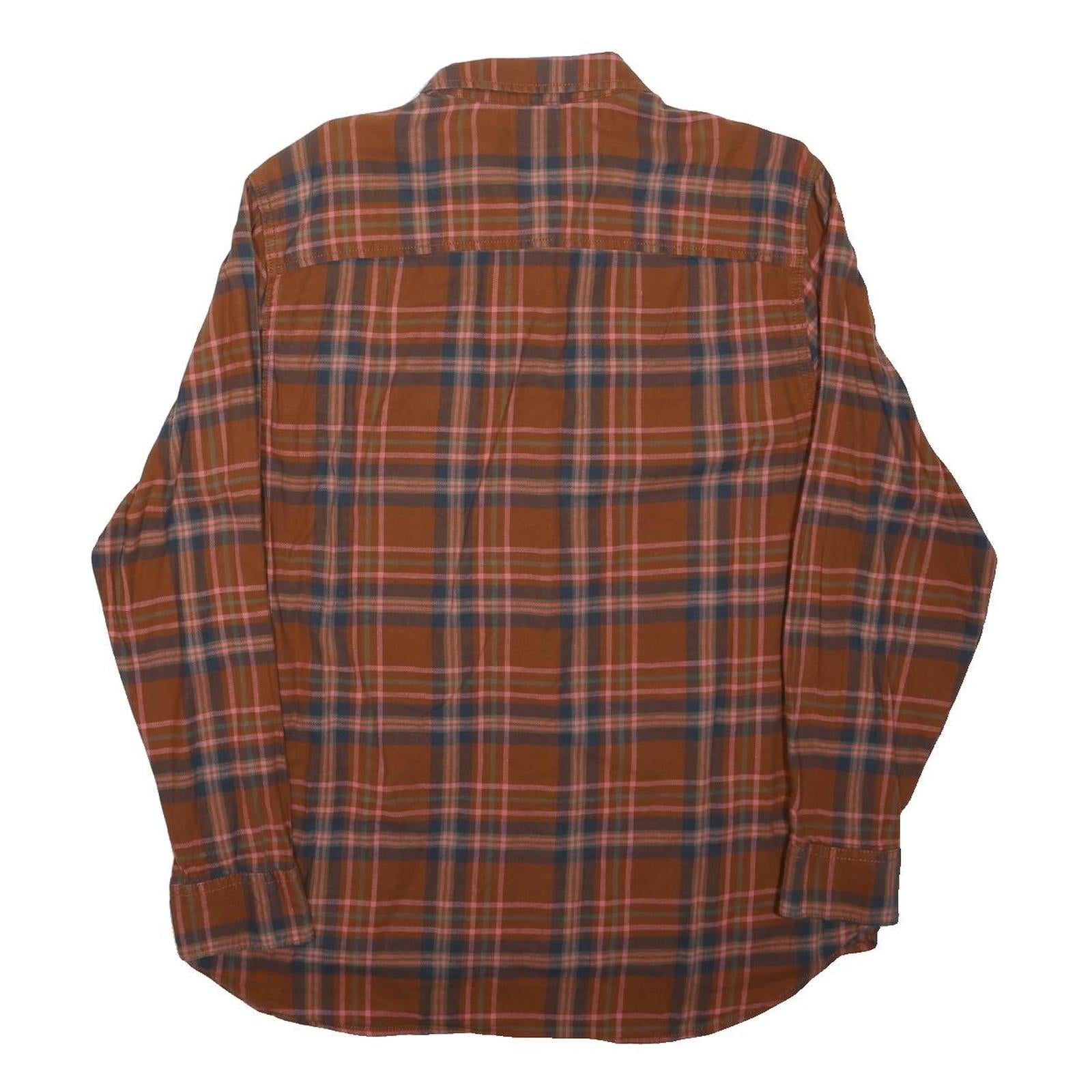 LEE Mens Brown & Blue Checked Shirt XL Casual Cotton Long Sleeve Button