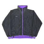 COLUMBIA Mens Black & Purple Reversible Zip Jacket 2XL Polyester Outdoor