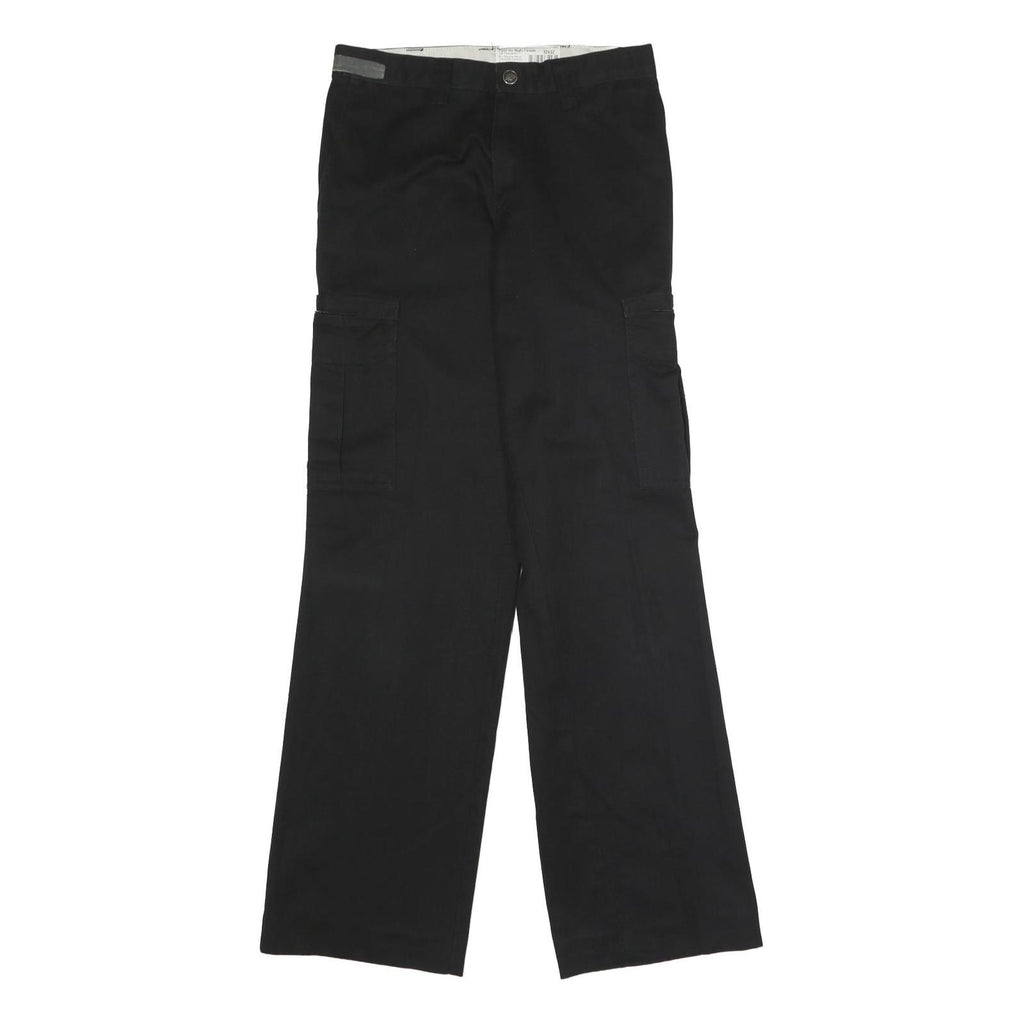 DICKIES Mens Black Classic Straight Fit Cargo Trousers W32 L32 Workwear Utility