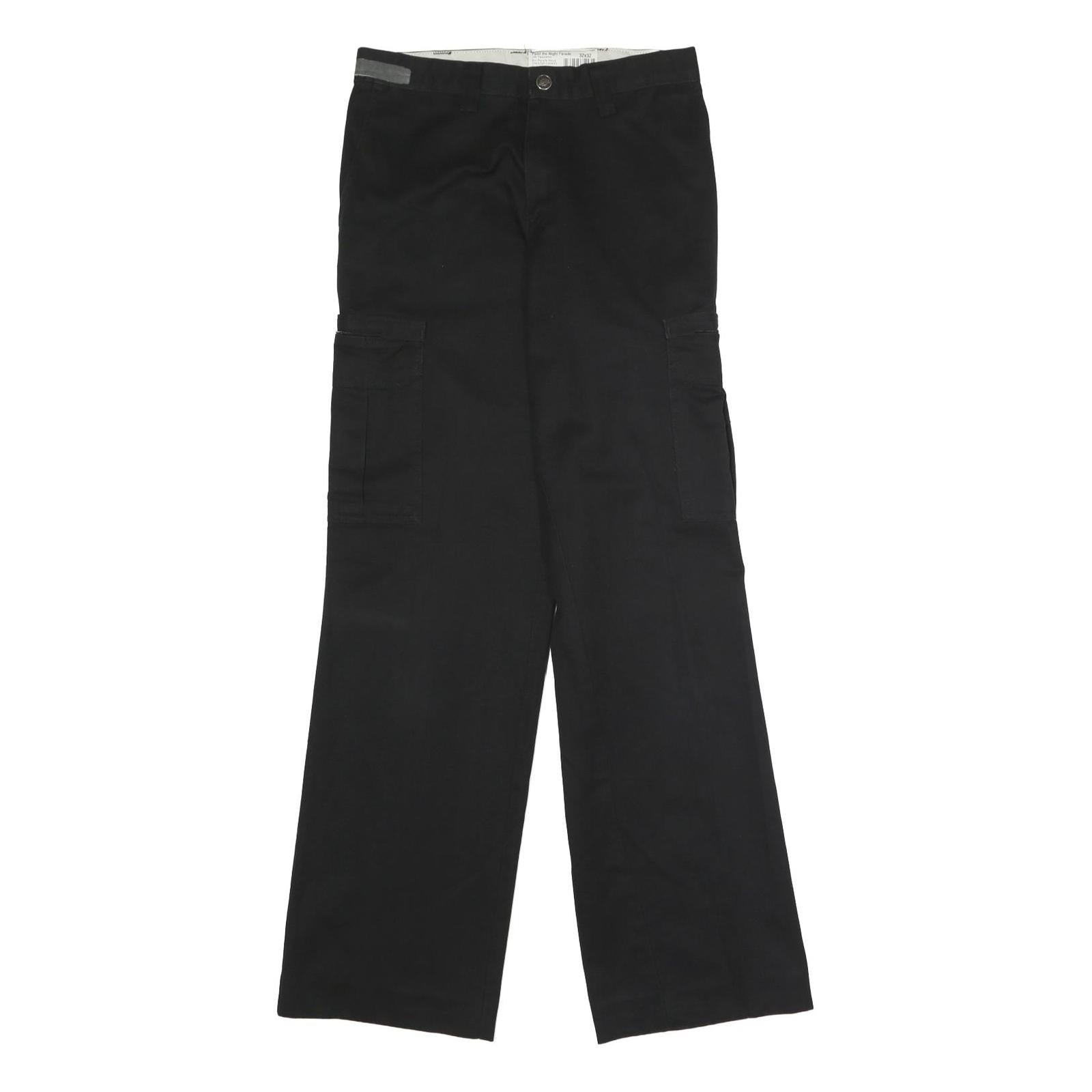 DICKIES Mens Black Classic Straight Fit Cargo Trousers W32 L32 Workwear Utility