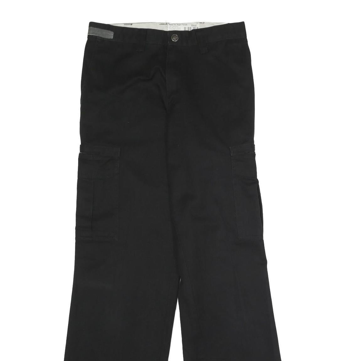 DICKIES Mens Black Classic Straight Fit Cargo Trousers W32 L32 Workwear Utility