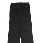 DICKIES Mens Black Classic Straight Fit Cargo Trousers W32 L32 Workwear Utility