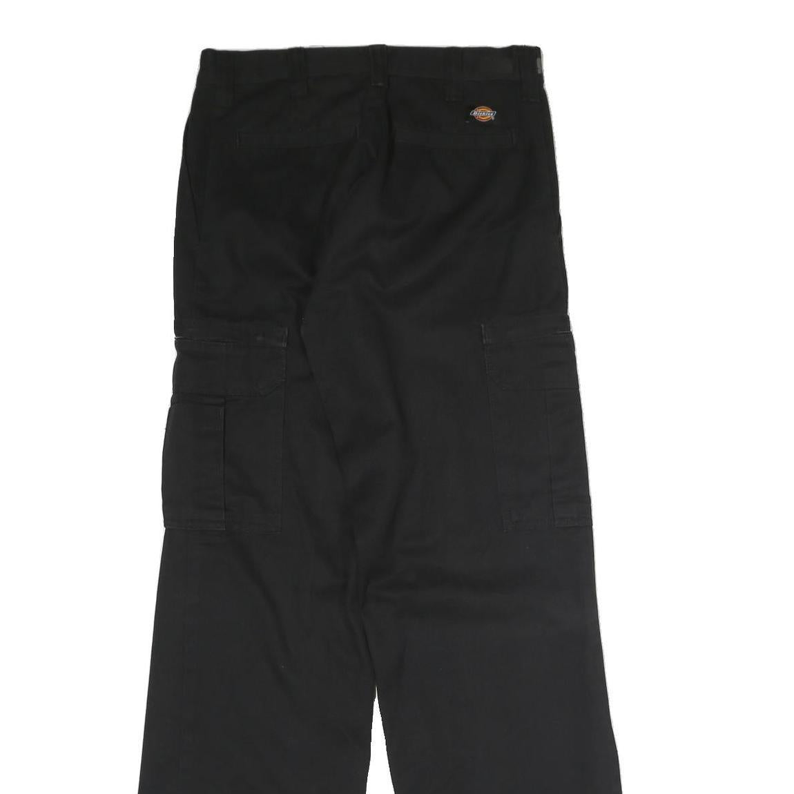 DICKIES Mens Black Classic Straight Fit Cargo Trousers W32 L32 Workwear Utility