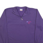ODLO Womens Purple 1/4 Zip Sweatshirt S Cotton Blend Casual Pullover Activewear