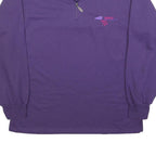 ODLO Womens Purple 1/4 Zip Sweatshirt S Cotton Blend Casual Pullover Activewear