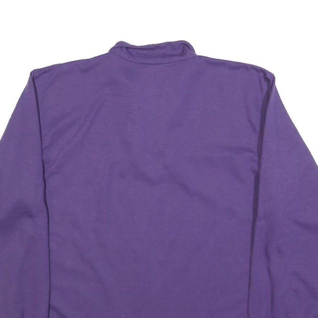 ODLO Womens Purple 1/4 Zip Sweatshirt S Cotton Blend Casual Pullover Activewear