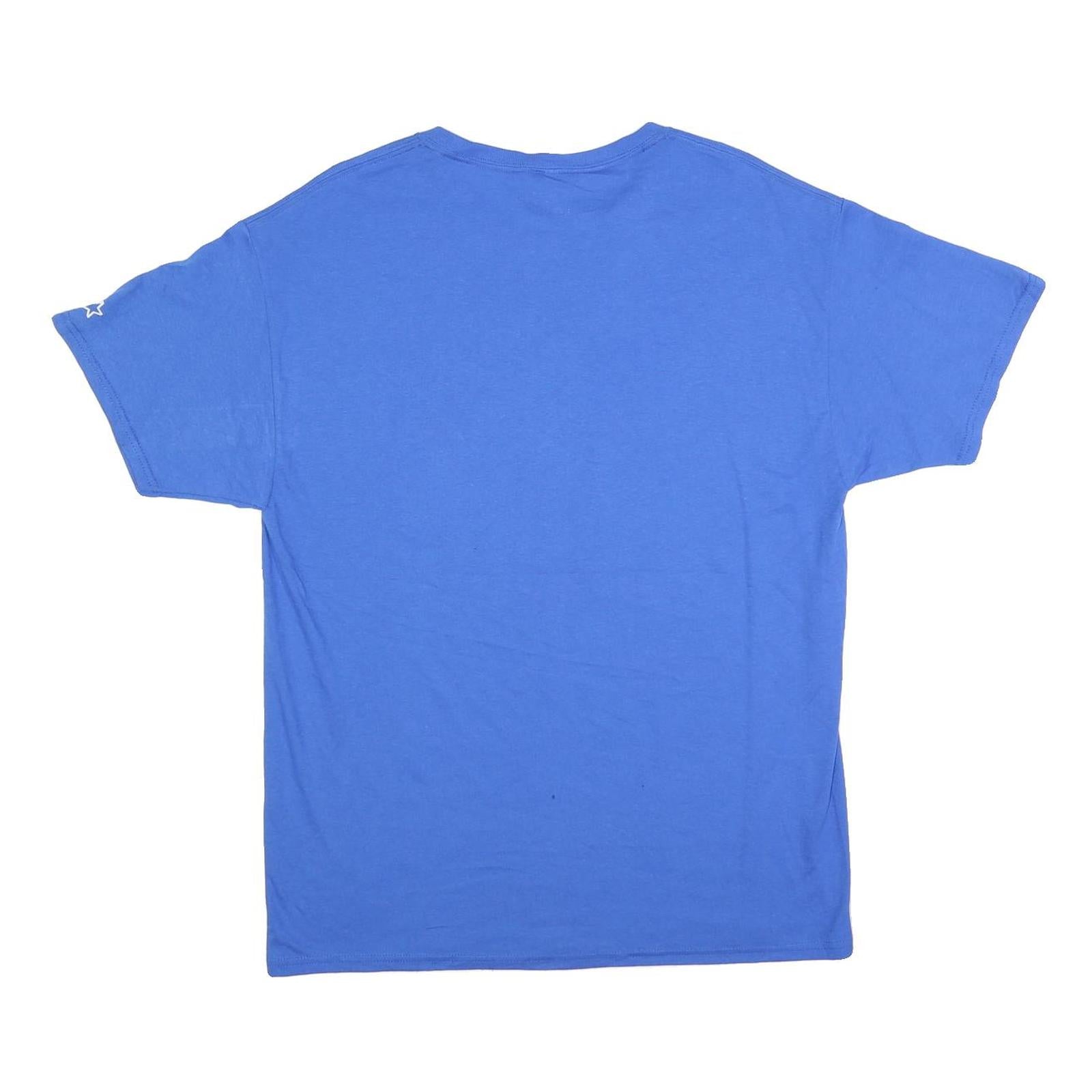 STARTER Mens Blue Super Bowl Graphic T-Shirt L Short Sleeve Crew Neck NFL