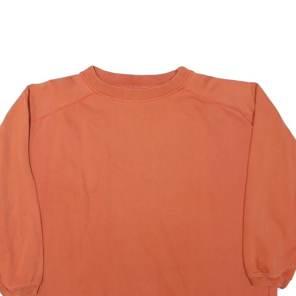PLUS MINUS Mens Orange Crew Neck S Cotton Blend Casual Sweatshirt
