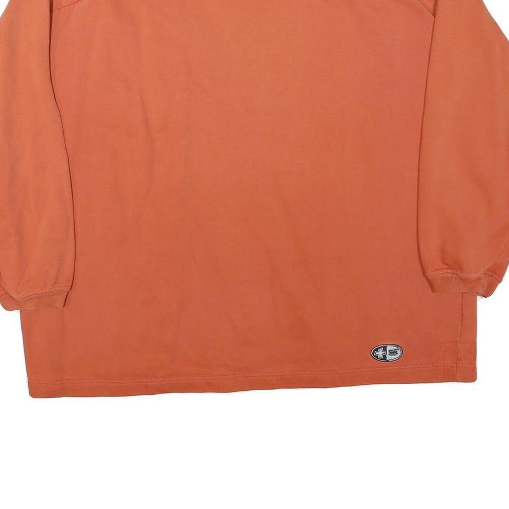 PLUS MINUS Mens Orange Crew Neck S Cotton Blend Casual Sweatshirt