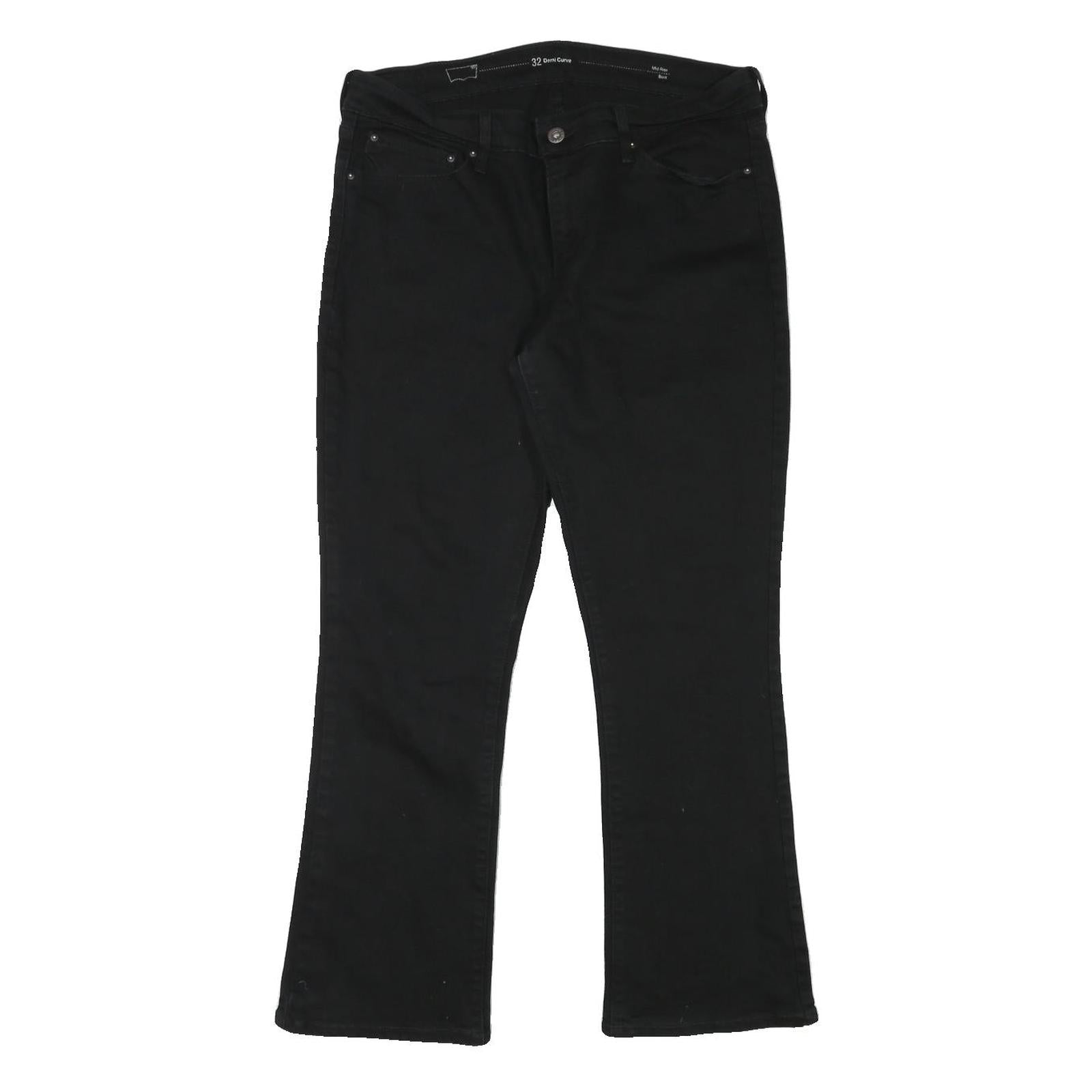 LEVI'S Womens Regular Black Denim Jeans W32 L28 Classic Zip Closure Comfortable