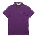 TED BAKER Mens Purple Short Sleeve Plain XS Polo Shirt Button Collar Casual
