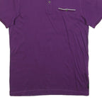 TED BAKER Mens Purple Short Sleeve Plain XS Polo Shirt Button Collar Casual