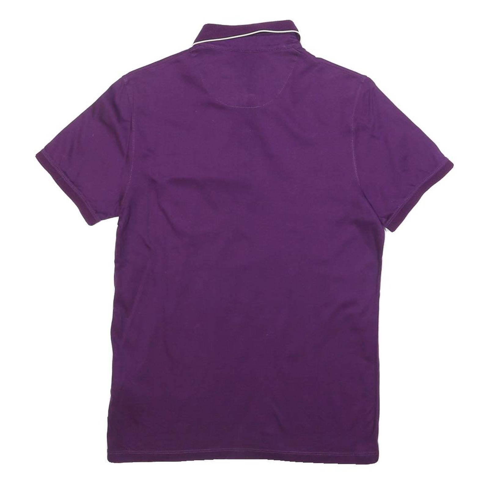TED BAKER Mens Purple Short Sleeve Plain XS Polo Shirt Button Collar Casual