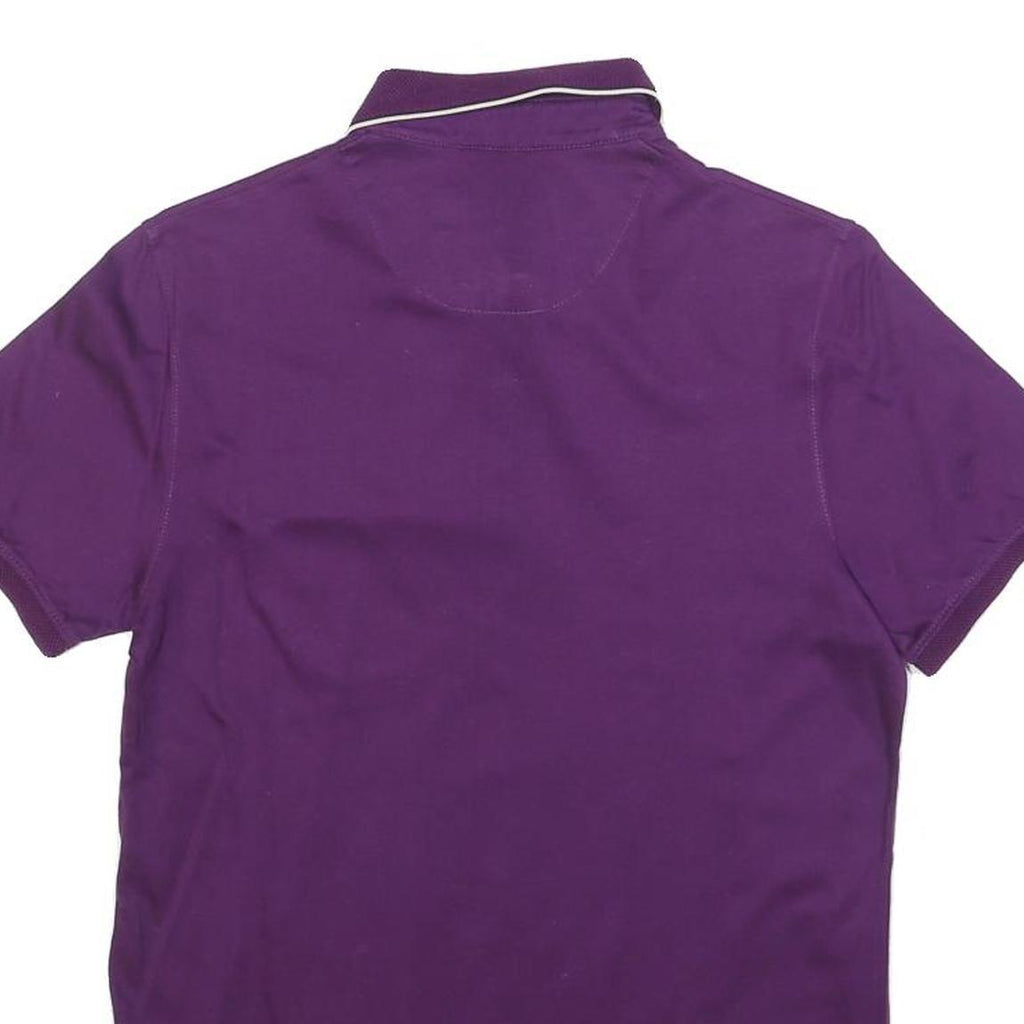 TED BAKER Mens Purple Short Sleeve Plain XS Polo Shirt Button Collar Casual