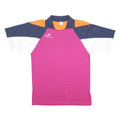 CHAMPION Mens Pink & Navy Blue & Orange & White Modern T-Shirt S Short Sleeve