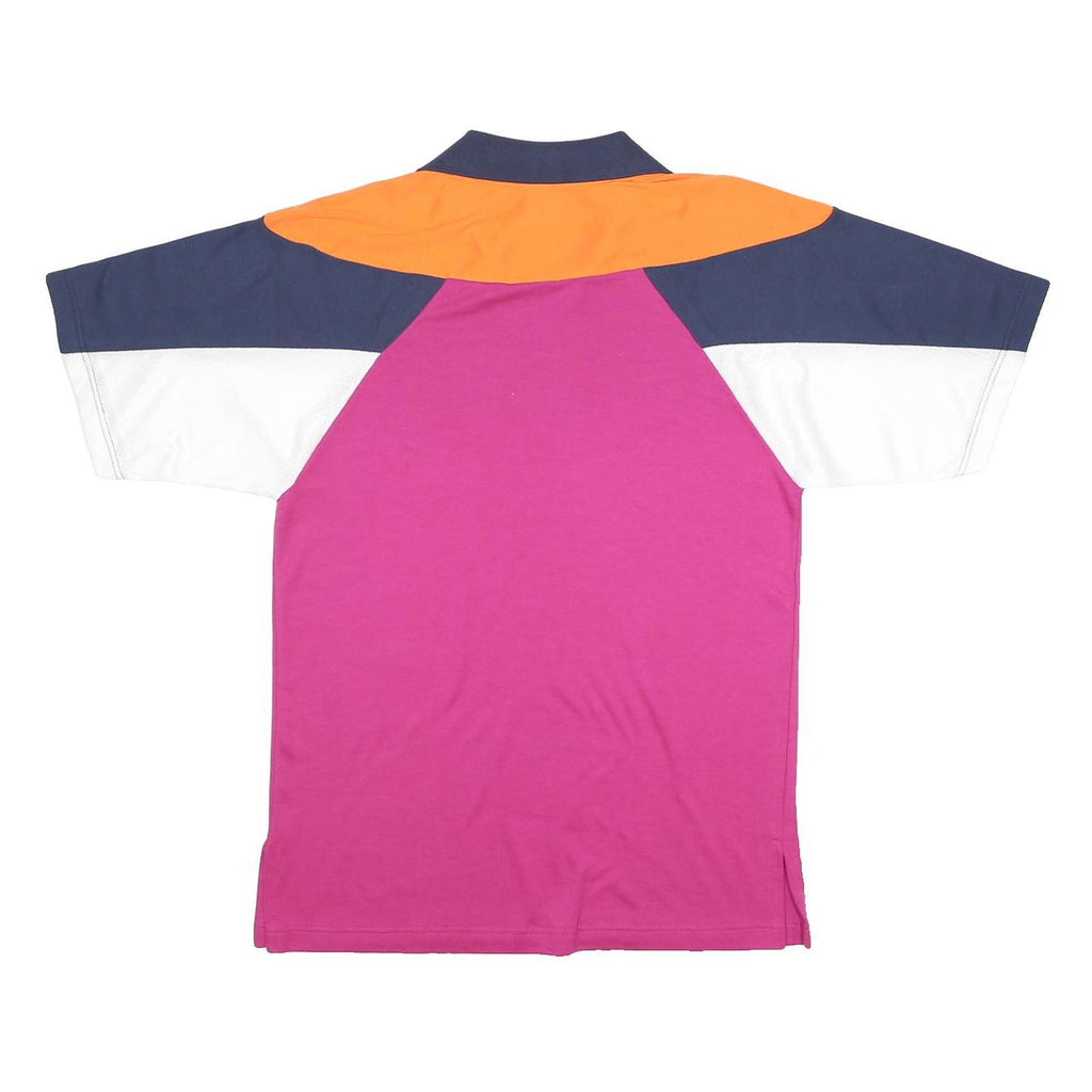 CHAMPION Mens Pink & Navy Blue & Orange & White Modern T-Shirt S Short Sleeve