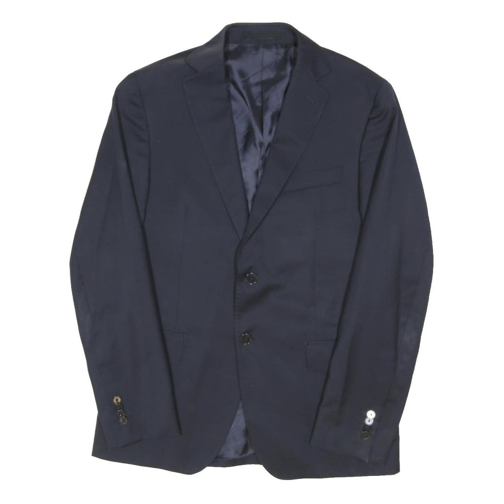 BOGGI MILANO Mens Navy Blue Jacket M Wool Classic Button Closure Plain