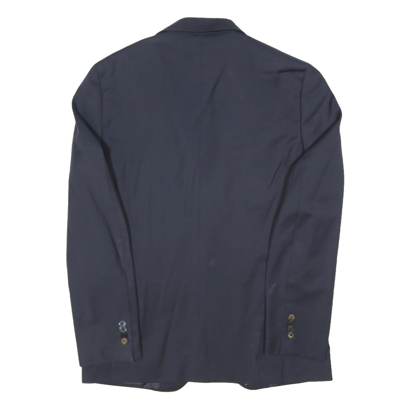 BOGGI MILANO Mens Navy Blue Jacket M Wool Classic Button Closure Plain