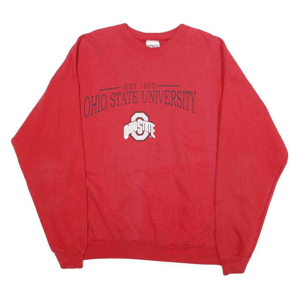 HANES Mens Red Ohio State University Crew Neck XL Sweatshirt Cotton Blend