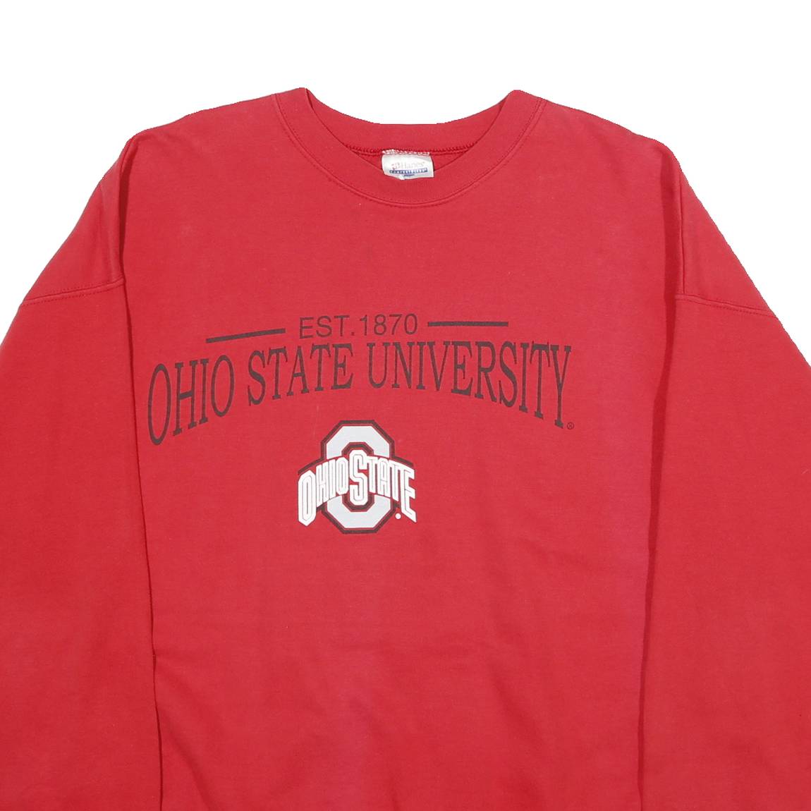 HANES Mens Red Ohio State University Crew Neck XL Sweatshirt Cotton Blend