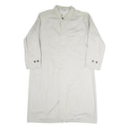 Mens White Button Front Long Sleeve Polyester Blend Jacket L Plain Stylish