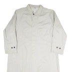 Mens White Button Front Long Sleeve Polyester Blend Jacket L Plain Stylish