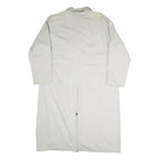 Mens White Button Front Long Sleeve Polyester Blend Jacket L Plain Stylish