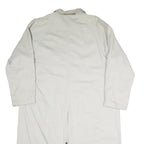 Mens White Button Front Long Sleeve Polyester Blend Jacket L Plain Stylish