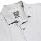 ARMANI EXCHANGE Mens White Plain Cotton Shirt S Casual Long Sleeve Summer