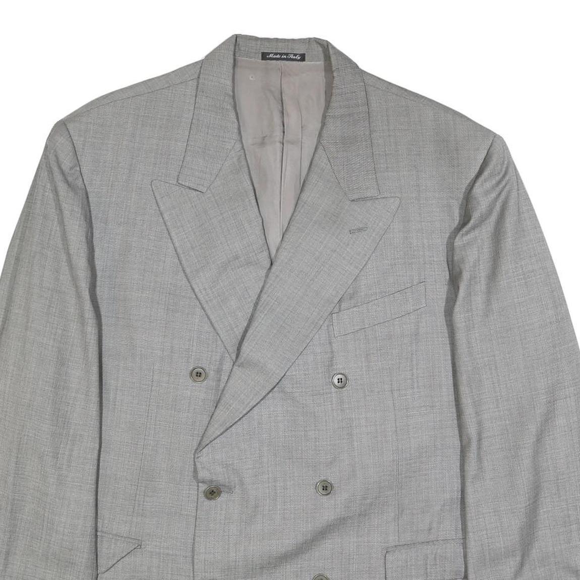 PAL ZILERI Mens Grey Wool Double Breasted Jacket 2XL Classic Tailored Blazer