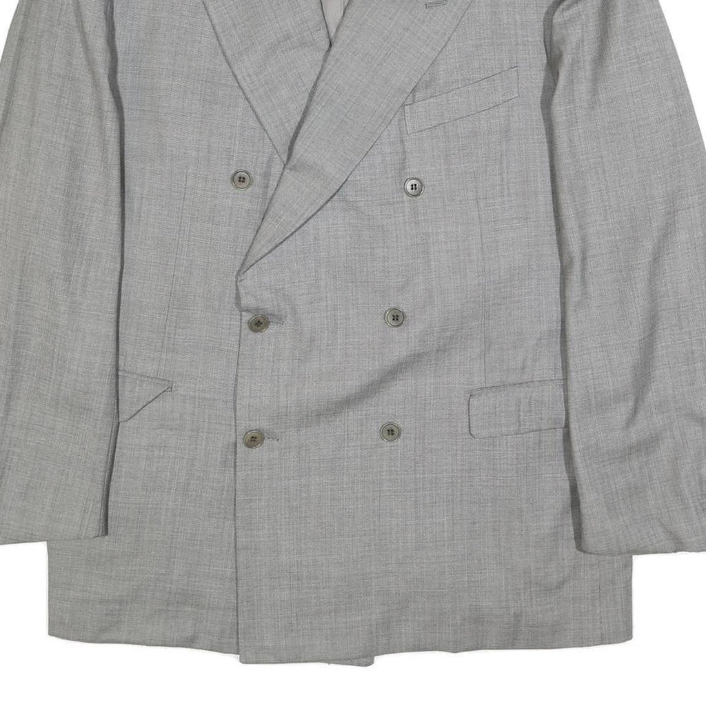 PAL ZILERI Mens Grey Wool Double Breasted Jacket 2XL Classic Tailored Blazer