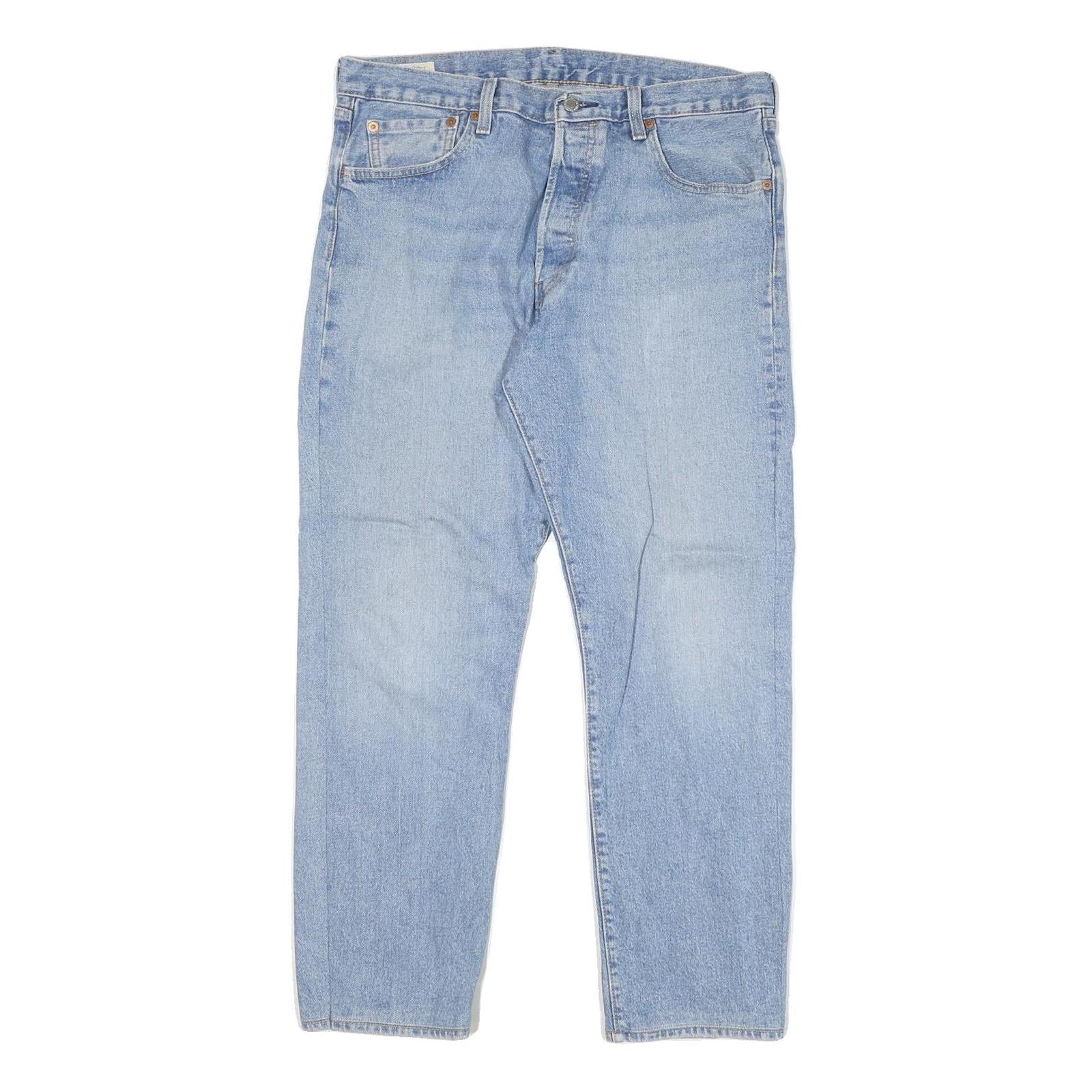 LEVI'S 501 Mens Jeans Blue Slim Straight Denim Medium W33 L27 Classic Denim