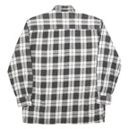 Mens Black & White Checked Shirt L Cotton Blend Comfortable Long Sleeve Casual
