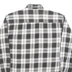 Mens Black & White Checked Shirt L Cotton Blend Comfortable Long Sleeve Casual